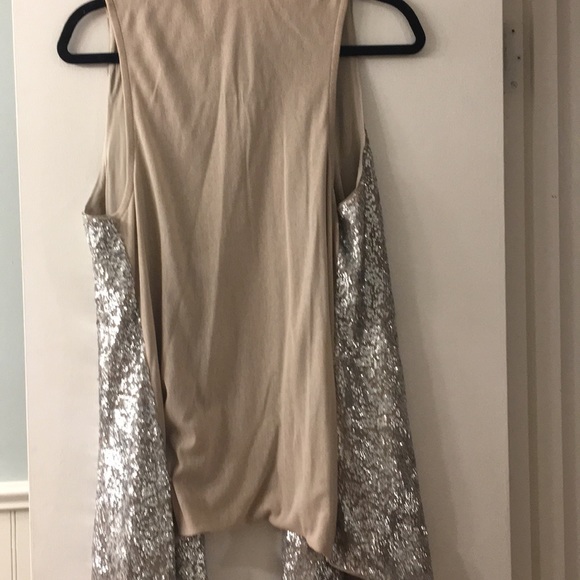 Alice & Olivia Silver Sequin Vest medium EUC - Picture 5 of 5